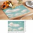 thumbnail image 6 of Turquoise Cloudy Sky Placemats Set of 6 Modern Clouds Nature Scenery Place Mats Indoor Wipeable Table Mats Washable Cloth Dining Table Placemats for Kitchen Holiday Party Home Decor 13x19 Inch, 6 of 9