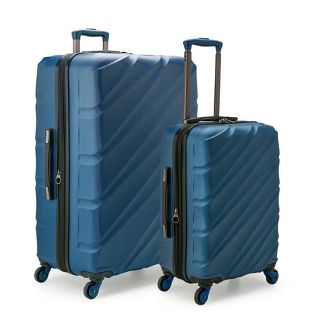 U.S. Traveler Gilmore 2-Piece Expandable Hardside 4-Wheel Spinner Luggage Set with Push-Button Handle System,