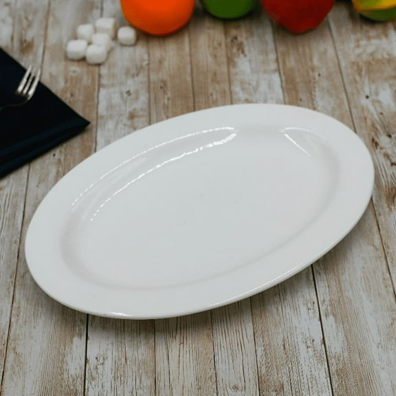 Set Of 6 White Professional Oval Plate / Platter 10 inch |