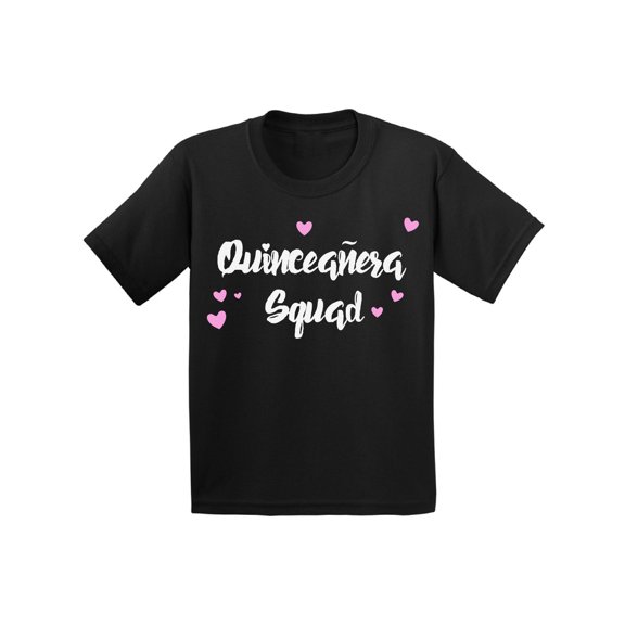 Awkward Styles Quinceanera Squad Shirt for Youth Quinсe Anos Shirts for Girls Birthday Girl Shirt Birthday Gifts for Teens I am 15 T-Shirt for Her Quinceanera Party Clothing White Print Teen Party