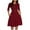 Wine, variant on MaFYtyTPR Women's Long-sleeved Dress with Belt Zipper Casual Solid Color Flowy Long Dress for Women on