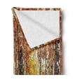 thumbnail image 2 of Woodland Soft Flannel Fleece Blanket, Jungle in Fall with Yellow Birches and Dry Herb Autumn Leaves Warm Weather Photo, Cozy Plush for Indoor and Outdoor Use, 60" x 80", Orange Brown, by Ambesonne, 2 of 5