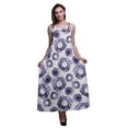 thumbnail image 1 of Bimba Robe Longue Maxi de Soirée Sans Dos à Bretelles Spaghetti en Rayonne Teinture sur Nœuds pour Femmes - Grande Taille, 1 of 5