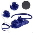 thumbnail image 7 of Gladiator Sandals for Women Solid Color Flower Strappy Lace up Open Toe Flat Shoes Summer Beach Vacation Casual Footwear Blue Size 10.5, 7 of 7