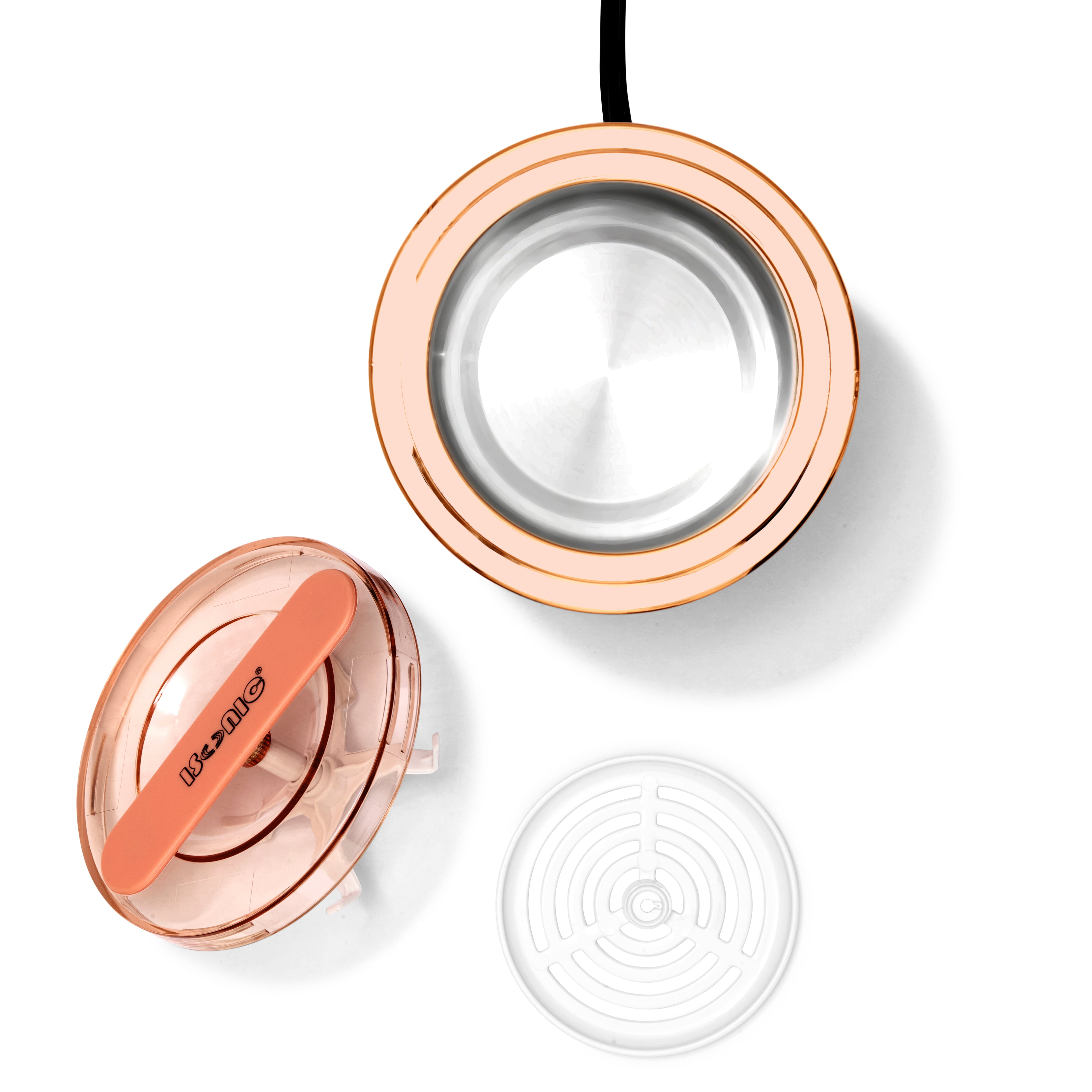 iSonic D1800-BR Compact Ultrasonic Jewelry Cleaner Machine for Rings, Necklaces, Watches, and Small Jewelry, Black/Rose Gold