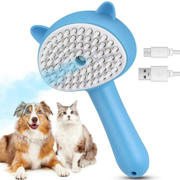 Silicone Cat Steam Brush, Cat Spray Brush for Shedding Long & Short Haired, Spritz Defur Comb