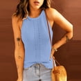 thumbnail image 1 of LSLJS Débardeur à Bretelles Spaghetti pour Femmes, Décontracté, Sans Manches, Col Halter, Blouse, Gilet, 1 of 6