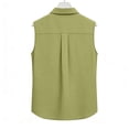 thumbnail image 6 of Dazajoo Sleeveless Linen Shirts for Women Button Down Collared Tops Summer Casual Cotton Work Tees,Yellow,XL, 6 of 7