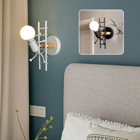 

Welpettie Humanoid Wall Light Fixture Creative Stairs Design Wall Mounted E27 Wall Lamp Holder Base Art Decoration