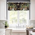 thumbnail image 2 of Green Frog Valances for Windows Farmhouse Kitchen Curtains Valances Rod Pocket Valance Curtains for Kitchen Windows Butterfly Plant Flowers Mushroom Coffee Brown Window Valances for Bathroom 60"x18", 2 of 6