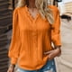 thumbnail image 2 of Blusa de encaje con cuello en V para mujer - Color liso, manga corta, poliéster, camisa elegante y casual para el trabajo o una cita, 2 of 5