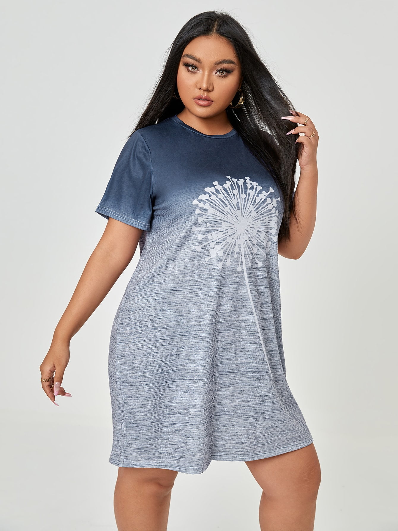 dandelion print ombre tee