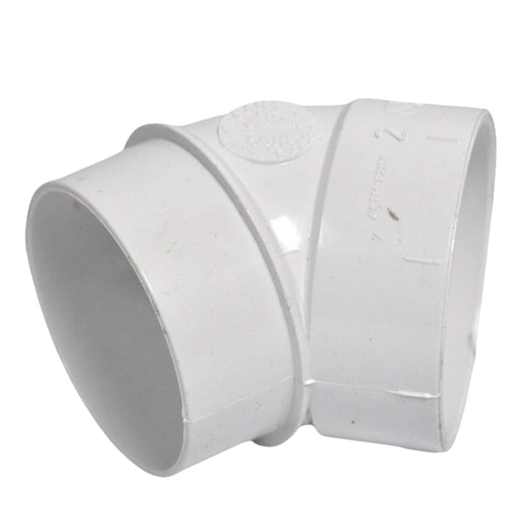 Vaculine Central Vacuum Cleaner White 2 Inch PVC Spigot 45 Degree Fitting