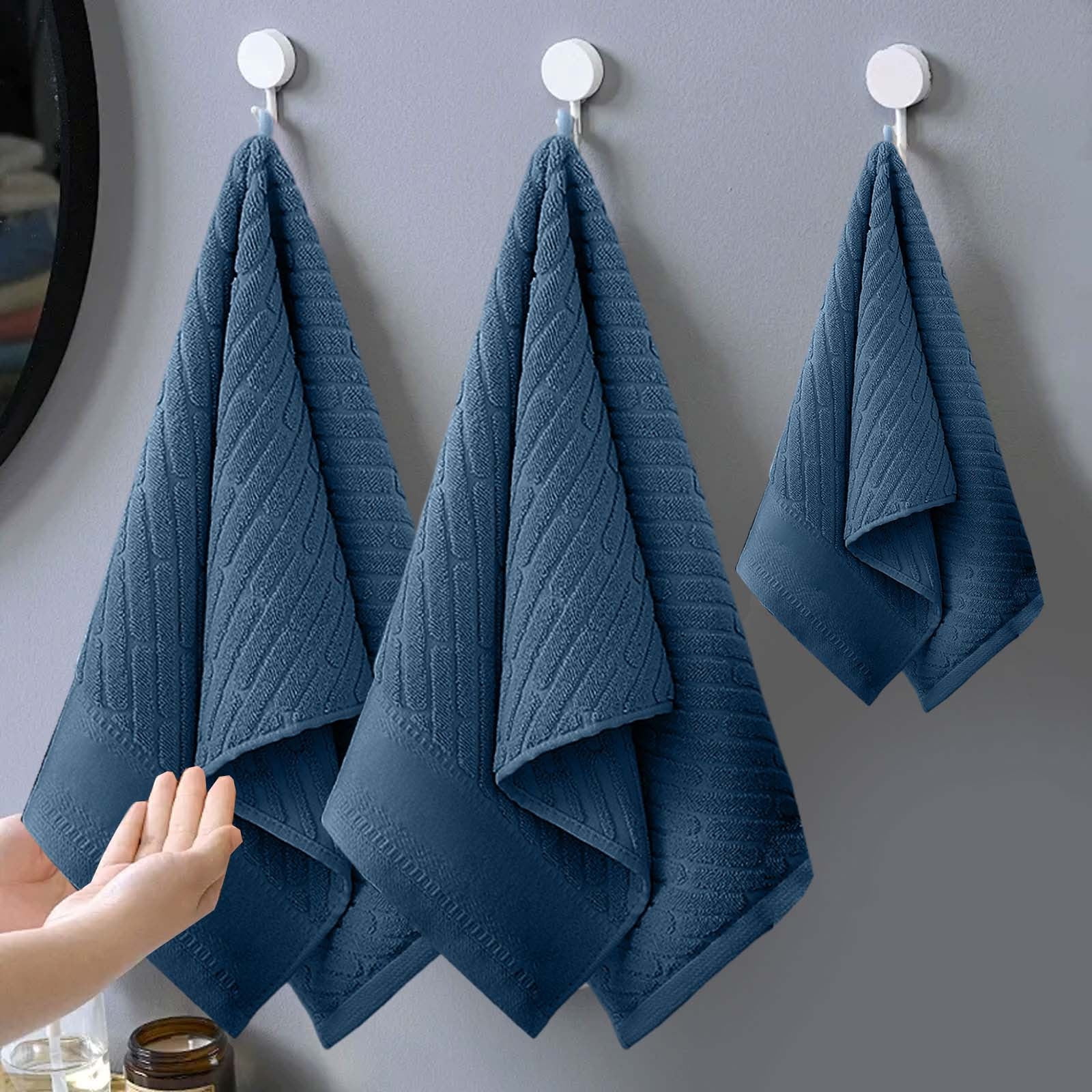 4PCS Bath Towel Sets Cottons 2 Towels 2 Bath Towels Comfortable Absorbent Thickened Soft Gentle for Baby Bath Towel