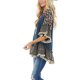 thumbnail image 5 of VISgogo Blusa de media manga para mujer, tops holgados de cuello redondo con estampado floral de leopardo, camisa informal de estilo simple VISgogo moda, 5 of 6
