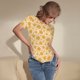 thumbnail image 3 of Fotbe Autumn Fall Yellow Leaves Body de Mujer con Cuello Redondo y Mangas Cortas, Sin Mangas Ajustado, Suave, Cómodo y Básico-Small, 3 of 7