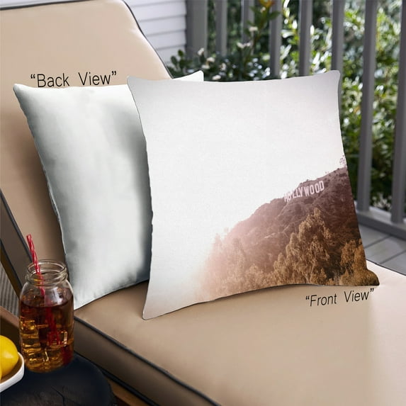 Ahgly Company Sites Hollywood Outdoor Throw Pillow, 18 inch by 18 inch