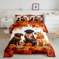 thumbnail image 2 of Manfei Animal Dogs 3-Piece Full Size Comforter Sets,Autumn Harvest Bedding Comforter Set,Festival Pumpkin Lightweight Bedding Sets,Microfiber Kids Bedroom Decor,Reversible, 2 of 8