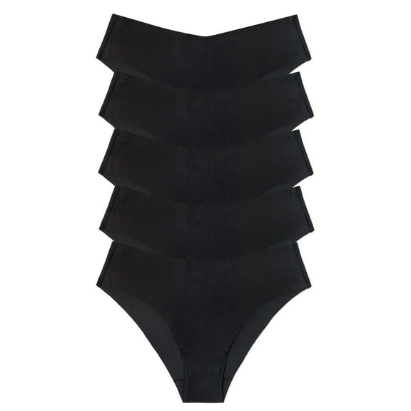 Joyspun Women's No Show Freecut Cheeky Panties, 5-Pack, Sizes XS-3XL
