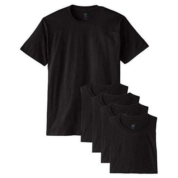 Hanes ComfortSoft Crewneck T-Shirt, Medium, Black, 5-Pack