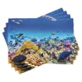 thumbnail image 1 of Ambesonne Fish Place Mats Set of 4, Ocean Corals Goldfish, Standard Size, Turquoise, 1 of 6