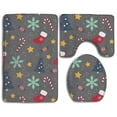 thumbnail image 1 of JSDART Christmas Element Collage 3 Piece Bathroom Rugs Set Bath Rug Contour Mat and Toilet Lid Cover, 1 of 2