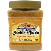 Rani Sambar Masala (Lentil Soup Spice Blend) 16oz (1lb) 454g PET Jar ~ All Natural | Vegan | No Colors | Gluten Friendly | NON-GMO | Kosher | Indian Origin
