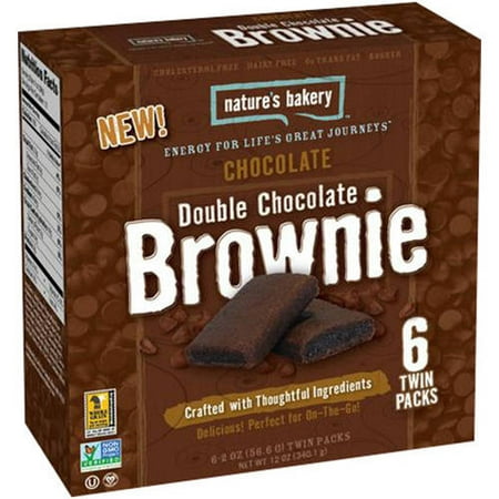 Nature's Bakery Chocolate Double Chocolate Brownie, 12 oz, (Pack of