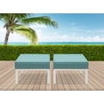 thumbnail image 4 of Heynemo 2 Pcs Outdoor Patio Ottomans Aluminum Frame Footstool with Thick Cushion,White, 4 of 5