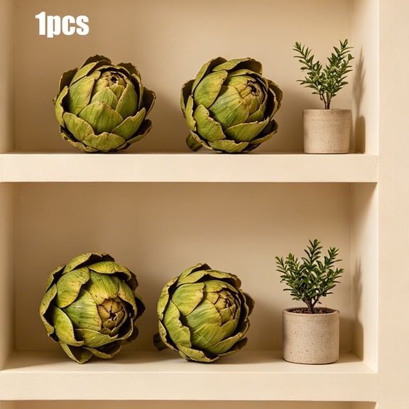 Artificial Artichoke Decor, Faux Vegetable Ornament, Realistic Kitchen Accent, Displays Layered Gradient Petals and Keeps Shape Year Round for Kitchen Table, Floral Arrangement, and Store Display.