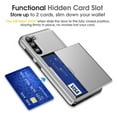 thumbnail image 2 of JiaheCover for Samsung S24 Case with Card Holder Dual Layer Shockproof Galaxy S24 Phone Case Hidden Card Slot Wallet Case Heavy Duty Rugged Case 5G,Silver, 2 of 6