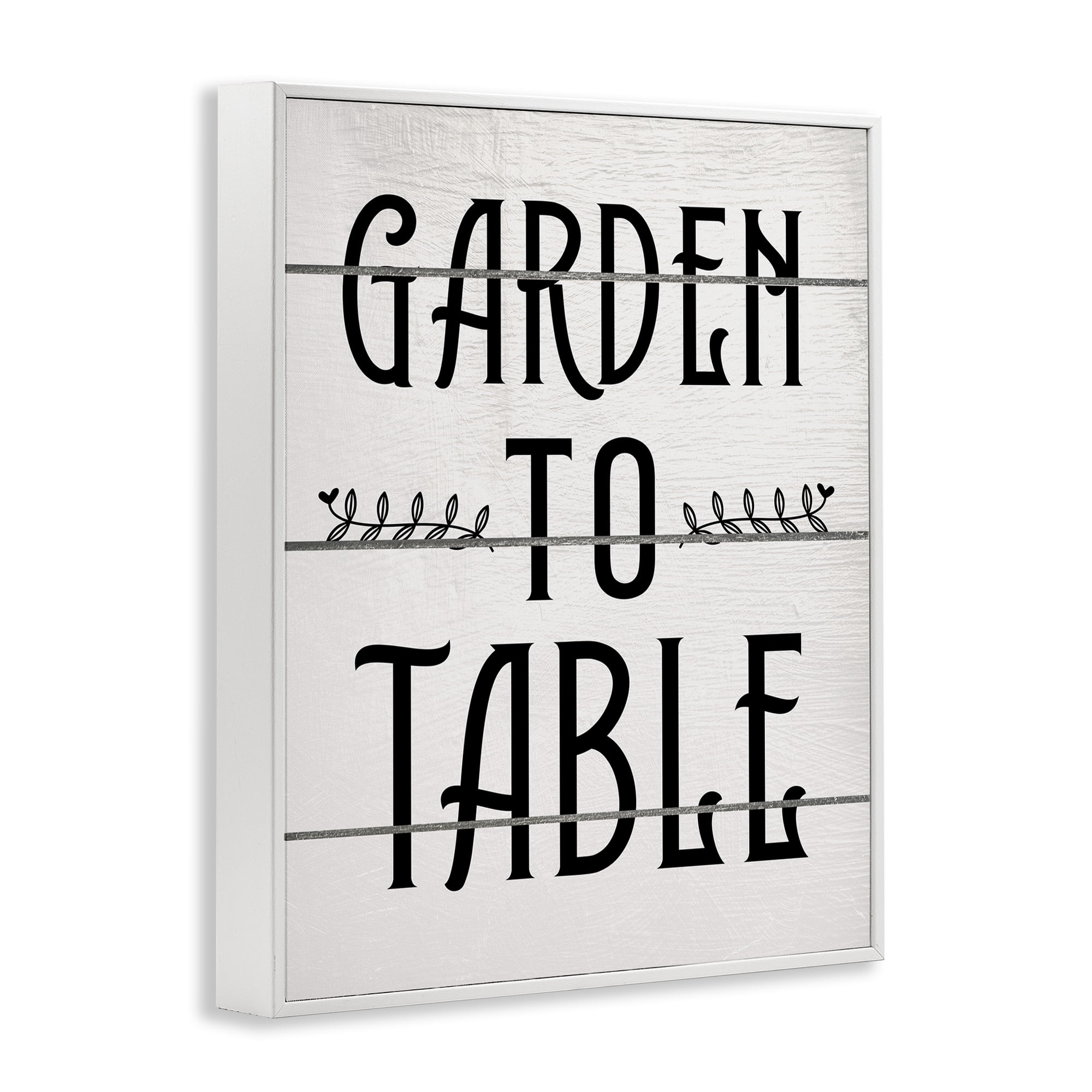 Stupell Industries Garden To Table Typography Painting White Framed Art Print Wall Art, 16 x 20