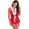 thumbnail image 2 of Lovskoo 2024 Lingerie Sets for Women Two Piece Cute Anime Dress Spaghetti Strap Pajama Set Nightgown Christmas Solid Lace Underwear Bra Lingerie Roleplay Pajamas Set Sleepwear Red-G, 2 of 9