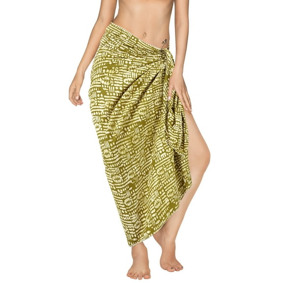 LA LEELA Women's Wrap Slit Cover ups Swim Bikini Sarong One Size Dijion, Floral