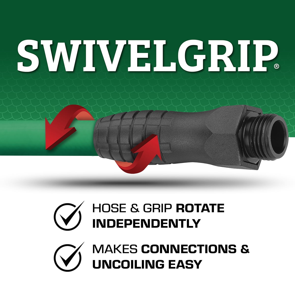 Colors™ from the makers of Flexzilla®, SwivelGrip® Garden Hose, 5/8" x 25', Forest Green