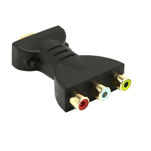 Adaptador HDMI a RGB RCA - Conectores chapados en oro, conversión de señal HD 1080P, para HDTV/DVD/Proyector Sistemas AV