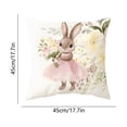 thumbnail image 2 of SIYTUAU Easter Pillow Cover With Rabbit And Egg Print For Home Decoration Cushion Cover Soft Linen Material For Sofa Bed A, 2 of 7