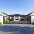 thumbnail image 7 of Chery Industrial Outdoor Dual Swing Iron Gate for Driveway, Security Gate, Outdoor Fence Gate, Vienna Style for Yard, Backyard Patio（20'Deer）, 7 of 7