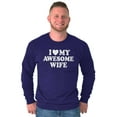 thumbnail image 4 of I Love My Awesome Wife Cute Husband Men's Long Sleeve Tee T Shirt Brisco Brands M, 4 of 6