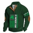 thumbnail image 1 of MITCOWBOYS Chandails à Capuchon pour Hommes St. 'S Holiday Imprimé à Quatre Feuilles Col Rabattu Chandail à Capuchon Graphique Chandails en Molleton pour Hommes S (Liquidation) Vert, 1 of 4