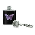 thumbnail image 2 of Purple Butterfly Watercolor Silhouette Stainless Steel 1oz Mini Flask Key Chain, 2 of 3