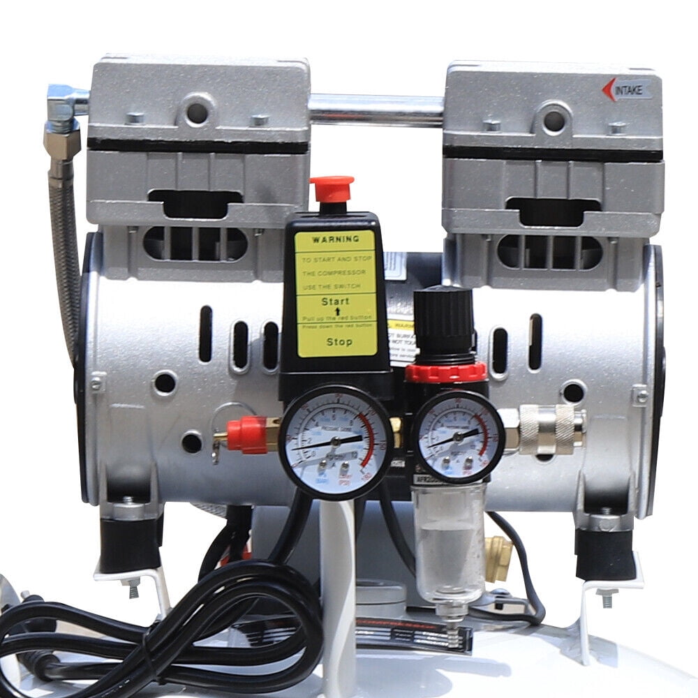 40L Portable Me-dical Air Compressor 110V 750W Electric Den-tal Air Compressor 58dB Silent Oil-Free Air Pump 10 Gallon 8 PSI Air Storage Pump for Me-dical Equipment, Den-tistry