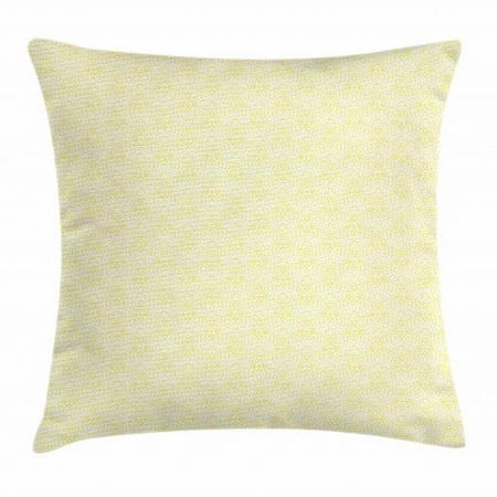 - Art Deco Throw Pillow Cushion Cover, Fluffy Aster Flower with Large and Bushy Petal Stamped Look Design, Decorative Square Accent Pillow Case, 18 X 18 Inches, Earth Yellow and White, by Ambesonne