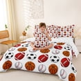 thumbnail image 3 of Castle Fairy Basketball Soccer Football Baseball Twin Bedding 7-Piece, Sport Ball Game Bedding Comforter Set, Multicolor White, 3 of 7