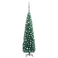thumbnail image 1 of vidaXL Slim Artificial Pre-lit Christmas Tree with Ball Set Green 210 cm, 1 of 5