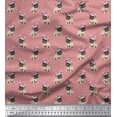 thumbnail image 1 of Soimoi Polyester Crepe Fabric Pug Dog Print Fabric by The Yard 52 Inch Wide, 1 of 3