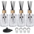 thumbnail image 1 of Reed Diffuser Bottle Glass Diffuser Bottles 8oz/250ml Set of 4 Empty Essential Oil Glass Diffuser Bottles with Stoppers and Reed Sticks Clear Decorative Bottle Set Bulk Reusable Perfume Jar, 1 of 7