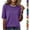 Dark Purple, variant on Half Sleeve Tops for Women Elbow Length Crew Neck Loose Blouse Summer Casual Lightweight Plus Size 3/4 Sleeve Shirts Dark Purple XXL
