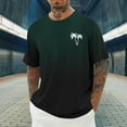 thumbnail image 1 of Aqestyerly Men'S Gradient Coconut Tree Print T-Shirt,Round Neck,Short Sleeve,Fashionable Design,Perfect for Sports Wear, 1 of 4