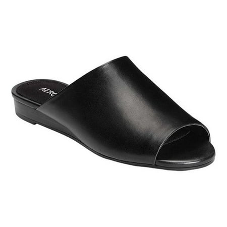 UPC 737280914832 product image for aerosoles women's bitmap slide sandal, black leather, 10 m us | upcitemdb.com